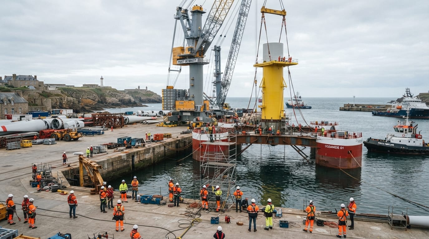 en bretagne, entreprises et acteurs locaux unissent leurs savoir-faire pour construire les éoliennes flottantes de demain et développer la filière.