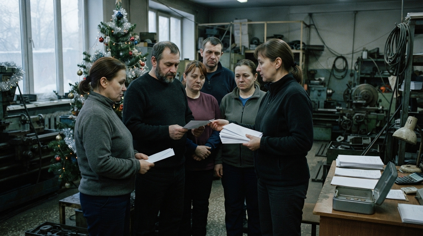 en russie, un tiers des entreprises sont déficitaires. les salariés pourraient être privés de prime de noël, dans un contexte économique difficile.